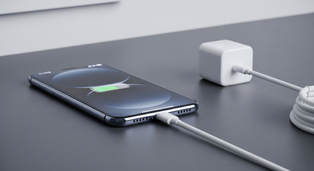 Laptop mit Hand und vielen verbundenen Ordnersymbolen